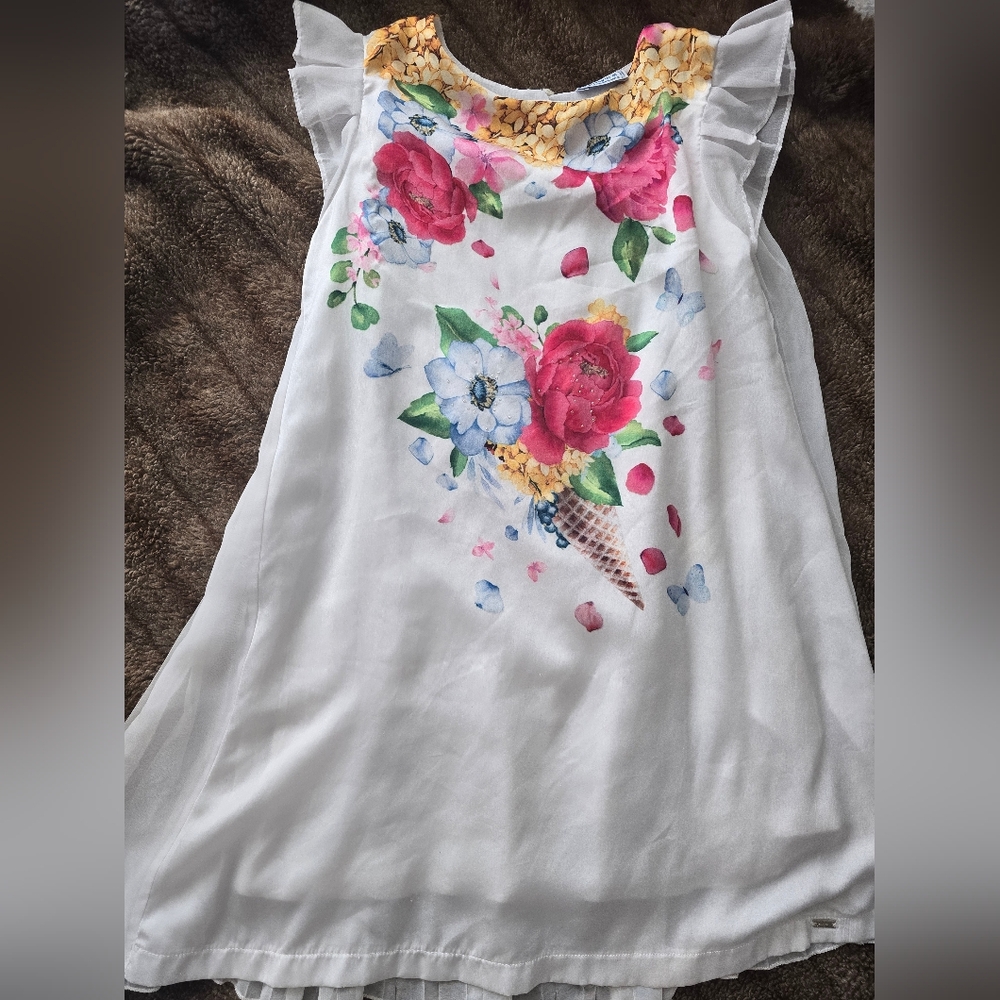 Mayoral White Floral Kids Dress
